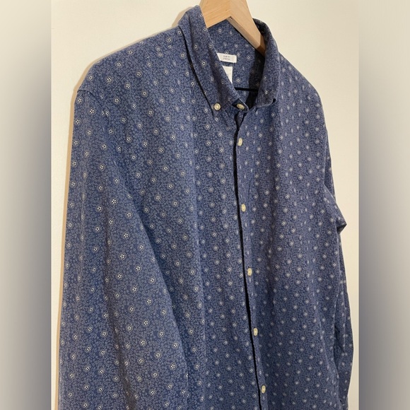 GAP Lived-In True Wash Poplin Button Down Slim Fit Stretch LS Shirt Size XL Blue - Picture 3 of 8